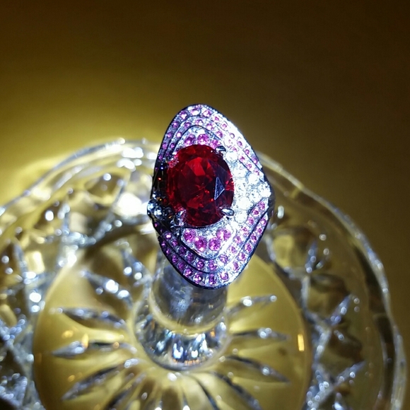 NEW RING RUBY COLOR 8 sz - Picture 2 of 4